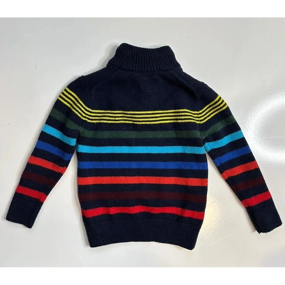 GAP Kids Boys Navy Blue Striped Button Neck Sweater / Boys Size XS‎